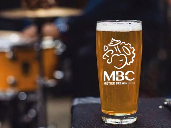 An MBC glass full of beer